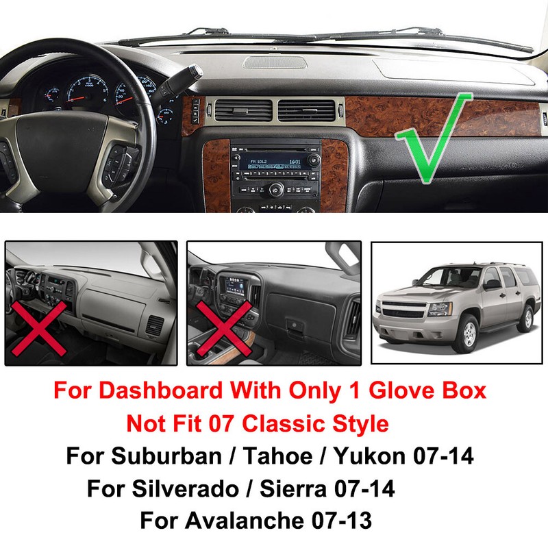 For Gmc Yukon Sierra Slt Denali 1500 20072013 Dashboard Cover Dashmat