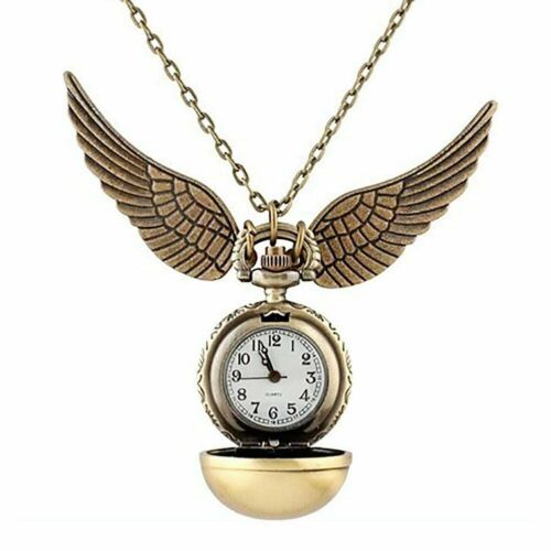 Harry Potter Golden Snitch Watch Necklace Quidditch Pocket Clock Pendant Steampu