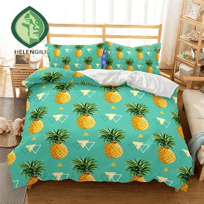 Pineapple Quilt Duvet Cover Set Comforter Cover Queen Bedroom Decor King