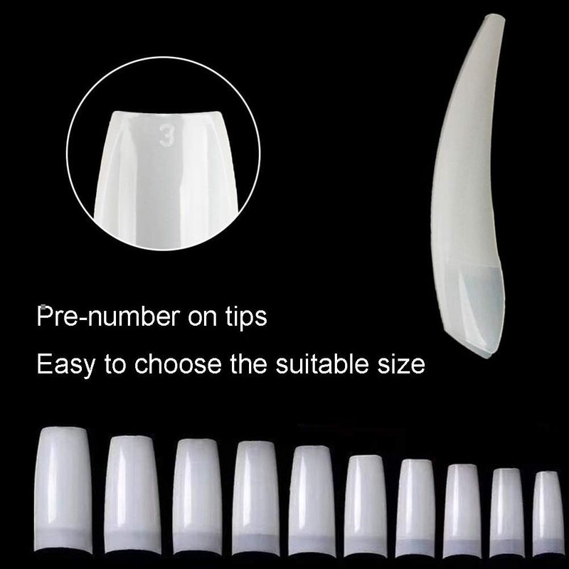 Acrylic Nail Tips Clear 500PCS French Artificial False Tip for Manicure Nails Ar
