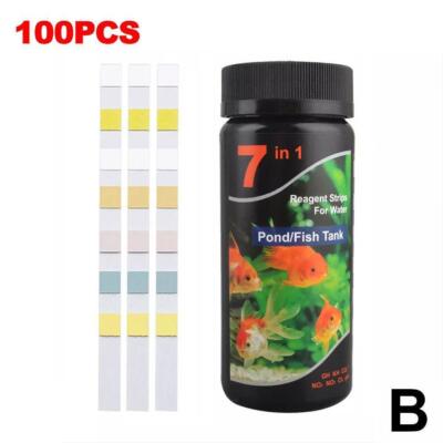 100/50PC Aquarium Test Strips Fish Tank 7IN1 PH Water Strips Kit Freshwate K8R2