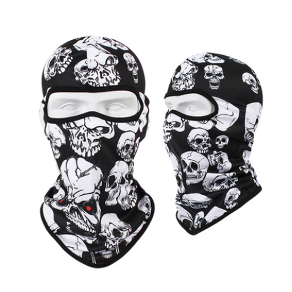 Balaclava Tactical UV Protection Skull Full Face Mask Ghost Printed Ski Sun Hood