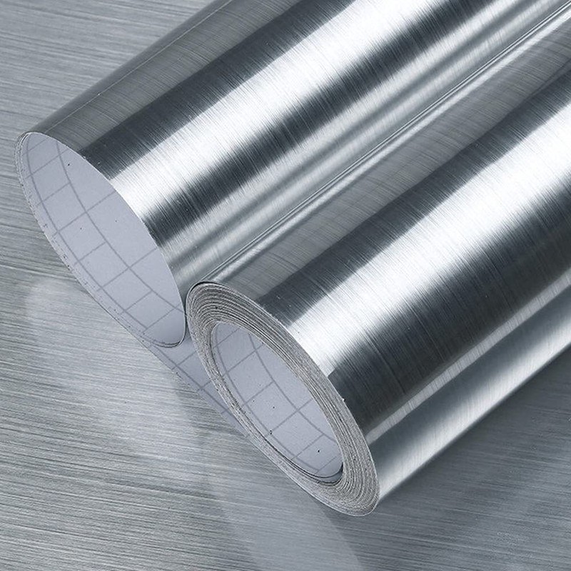 Kitchen Fridge Liner Covers Silver Contact Paper Stainless S