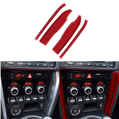Red For Toyota 86 Subaru BRZ 2016+ Carbon Fiber Central Console Side Cover Trim