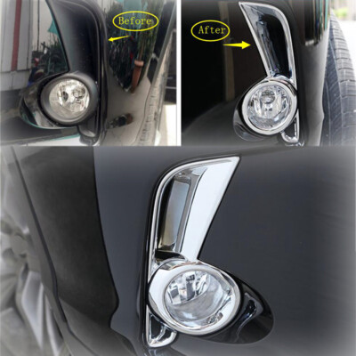 For Toyota Highlander 2017 2018 2019 Chrome Trim Front Fog Light Cover