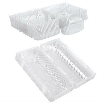 25 x Einweg Klar Plastik Kiste Behälter Mehrzweck Größen Für Essen Kuchen Salat