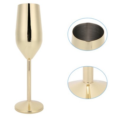 304 Stainless Steel Wine Goblet Champagne Glasses Drinking Cups 220ML For Bar
