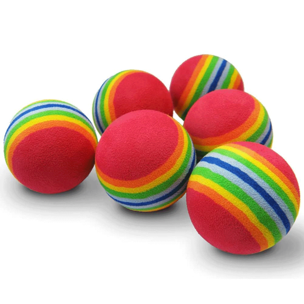 GOLF FOAM PRACTICE BALLS X 12 / HOME GOLF PRACTICE BALLS / RAINBOW