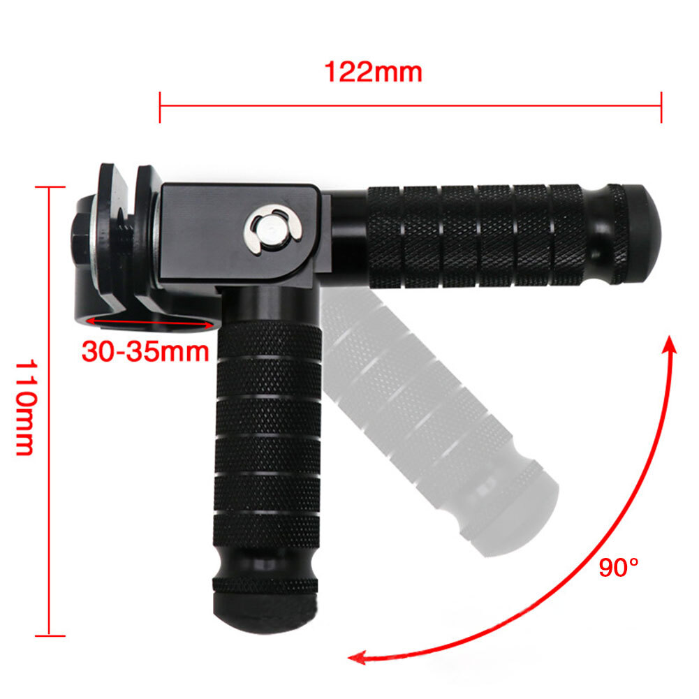 2x Folding Rearsets Folded Footrest Foot Pegs Pedal&nbsp;for Bicycle Motorcycle Black