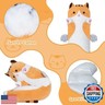 Soft Cat Plush Pillow, Yellow Long Cat Stuffed Animals Soft Long Kitten Plushies Kawaii Cat Stuffed Plush Toy for Kids Girlfriend(90cm/35.4inch)