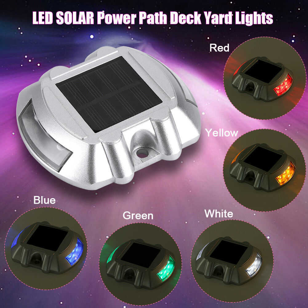 Solar Power Marker Light 6 LED Road Driveway Pathway Dock Ground Step Light Lamp