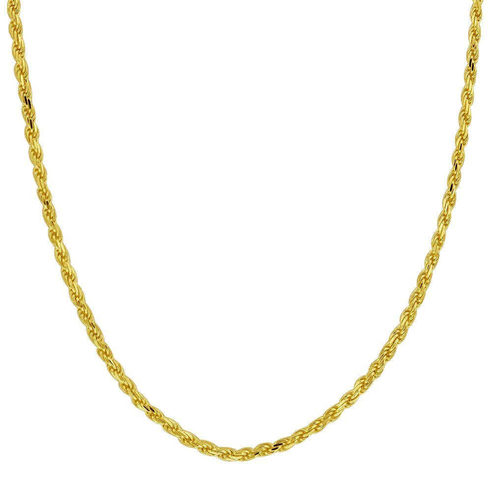 Pre-owned Ndg 10k Real Yellow Gold 3mm Diamond Cut Rope Chain Necklace Lobster Clasp 16 - 32