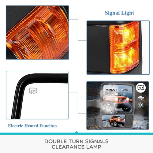 Passenger Side for 2008-2016 Ford F250-F550 Super Duty Power Heated Tow Mirror