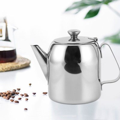 Coffee Pot Teapot Stainless Steel Kettle Cold Water Jug Short Spout for Hotel