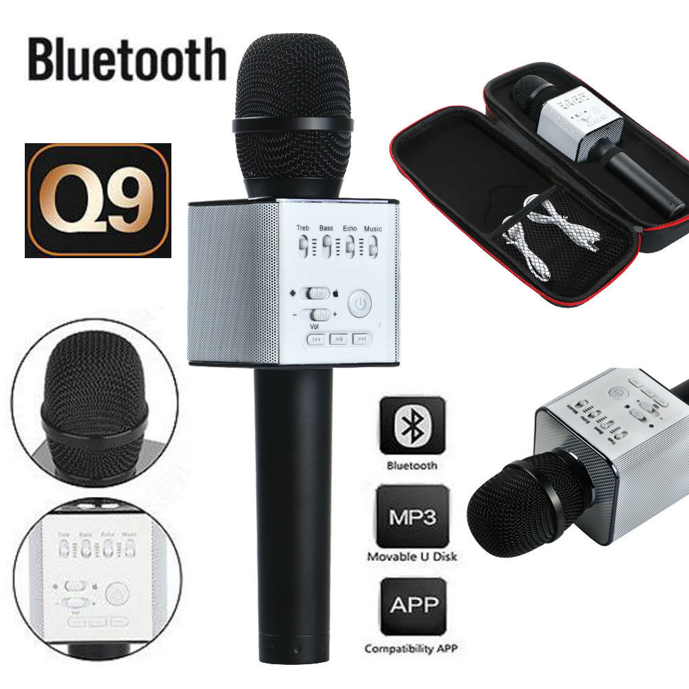 Q9 MicGeek Wireless Bluetooth Karaoke Microphone USB Speaker Mini Home KTV