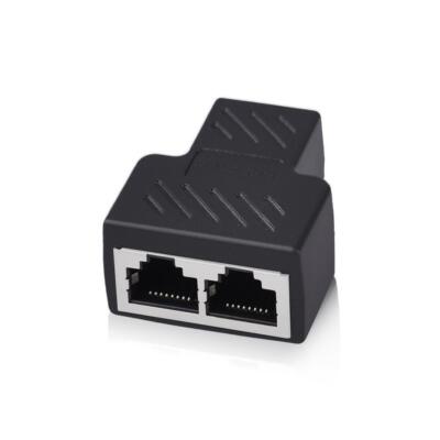 2-Port RJ45 Splitter Adapter LAN Network Ethernet Cable 1X Conn AA SALE