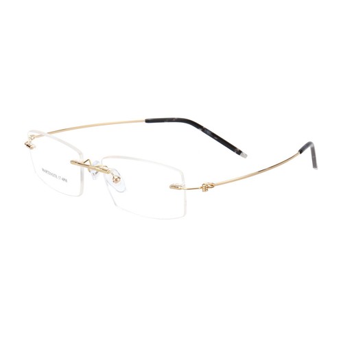 Flexible Memory Metal Alloy Rimless Optical Eyeglasses Frame