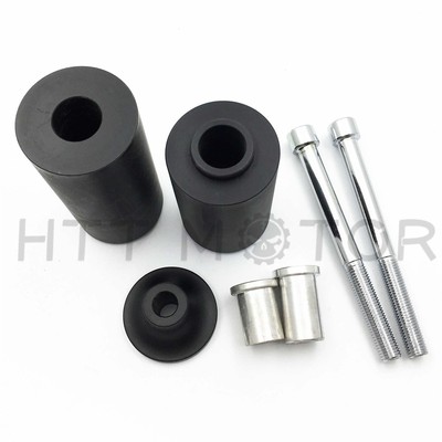 Black No Cut Frame Slider Protector For 2003 2004 Kawasaki ZX6R ZX-6R ZX6RR