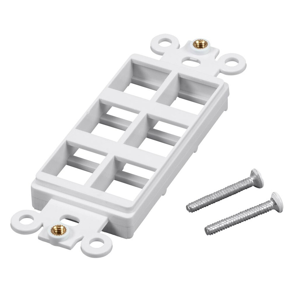 6 Port Hole 1Gang Keystone Jack Wall Plate Insert Decora Style Modular