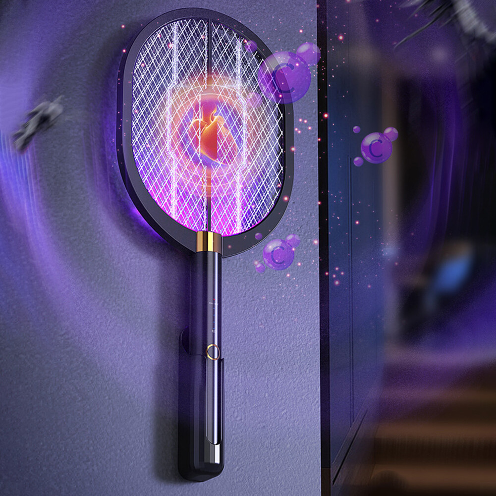 2 in 1 Handheld Fly Zapper Bug Zapper Racket Rechargeable for Indoor and Outdoor