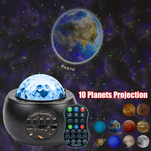 Galaxy Planet Moon Night Light LED Projector Starry Sky Ocean Wave Kid