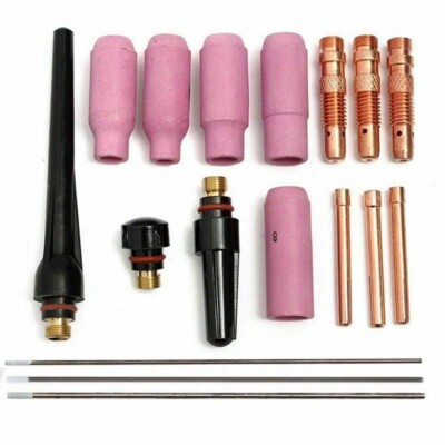 17x TIG Gas Lens Collet Body Consumables Kit Fit WP 17 18 26 TIG