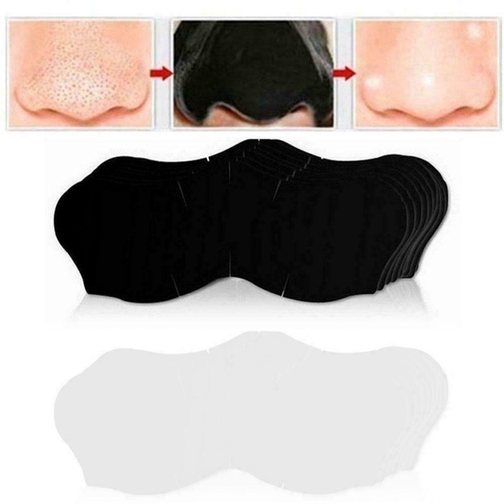 10x Nose Pore Cleansing Strips Bamboo Charcoal Black Off Patch Tool Head D6X9