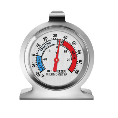 Refrigerator Freezer Thermometer Fridge DIAL Type Stainless Steel Hang Stand 1-4