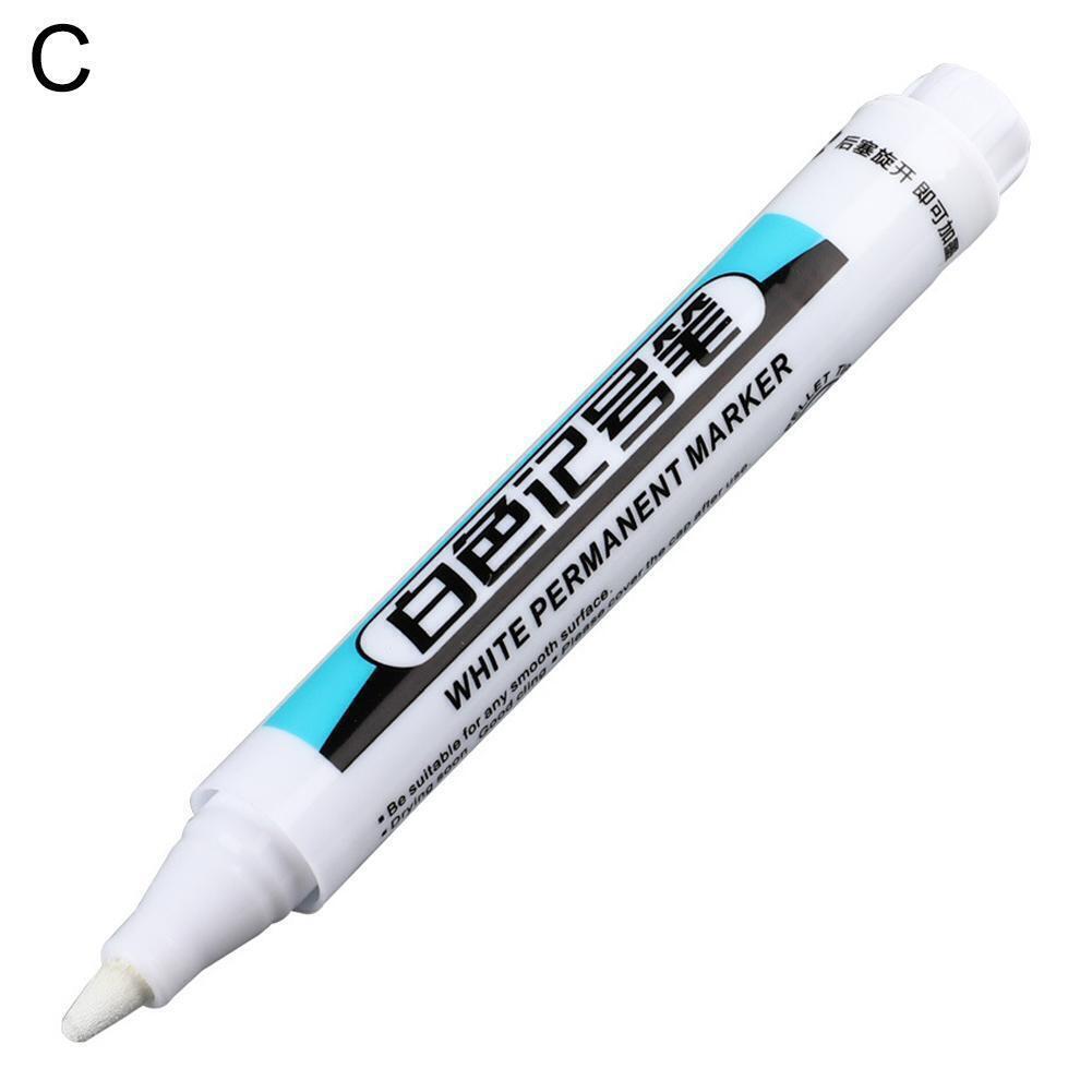 White Paint Marker Pen Metal Waterproof Bike Car Tyre Tire Permanent X6Z2