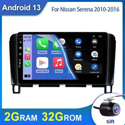9'' Car Radio For Nissan Serena 2010-2016 Android 14 GPS Navi IPS 2G+32G Carplay