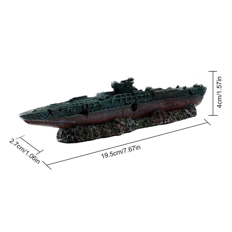 Aquarium Tank Landscaping Resin Fish Hideout Cave Submarin Model Decoration