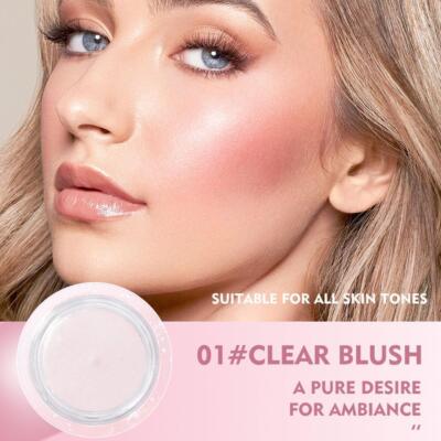 Monochrome Powder Blusher Pure White Nude Makeup Natural Waterproof Gloss