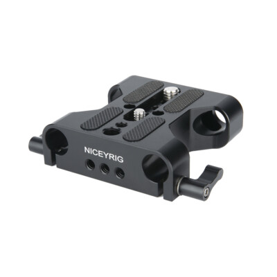 NICEYRIG Camera Mounting Plate DSLR Baseplate w/ 15mm Rod Clamp for DSLR Tripod