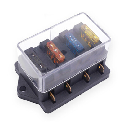 4 Way Car Circuit Standard Blade Fuse Box Block Holder For 12V / 24V Motorcycles