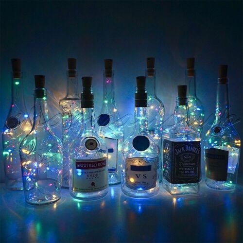 20 LED Wine Bottle Light Cork Shaped String Fairy Wire Night Light Colorful Lot  