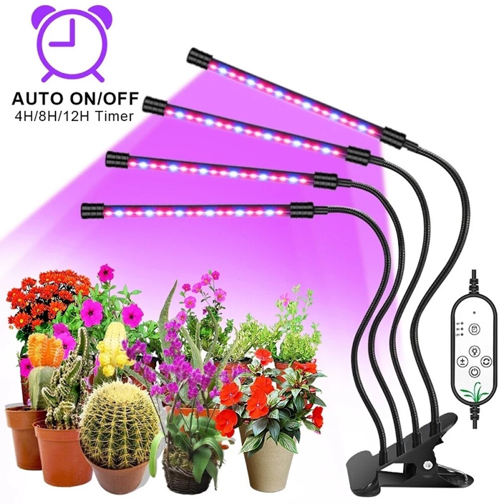4 Kopf LED Pflanzenlampe Pflanzenleuchte Vollspektrum Light Lamp Gemüse Dimmbar