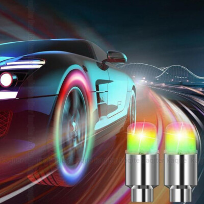 4Pcs LED Wheel Tire Air Valve Stem Caps Neon Light For Motorcycle Car Bicycle