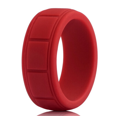 Flexible Silicone Wedding Ring Women Men Engagement Sport Rubber Band Size 4-14