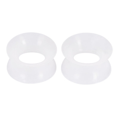 Pair Thin Silicone Ear Skin Ear Tunnels Plugs Gauges Earskin Earlets Flesh Gauge