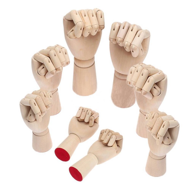 Holz Modellhand H/ände Gliederpuppe 25cm Links