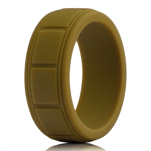 Silicone Wedding Ring for Men Rubber Wedding Workout Sport Yoga Bands 8mm Width