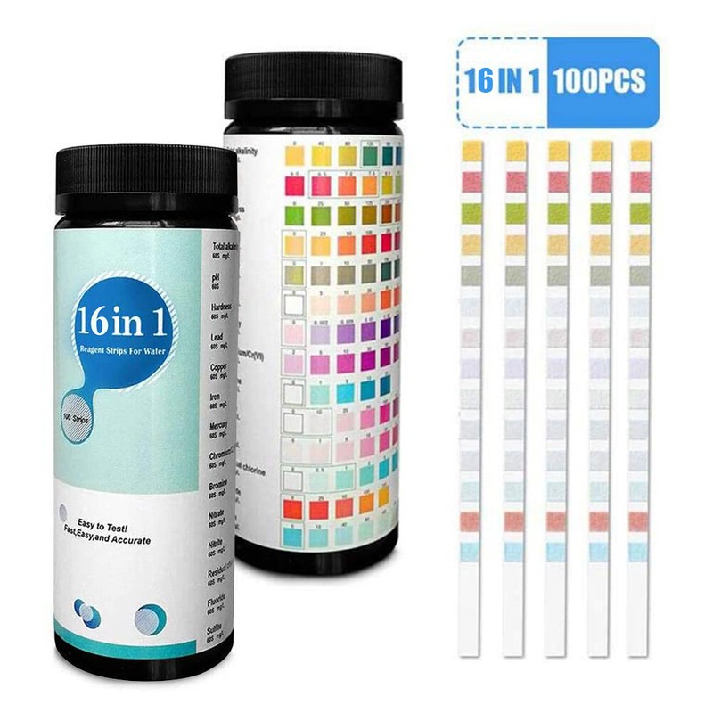16 in 1 Drinking Water Test Kit Strips, 100 cnt. Home Water 