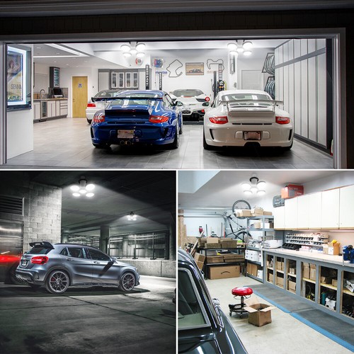 6X 60W E27 LED Garage Light Deformable Deckenleuchte Indoor für