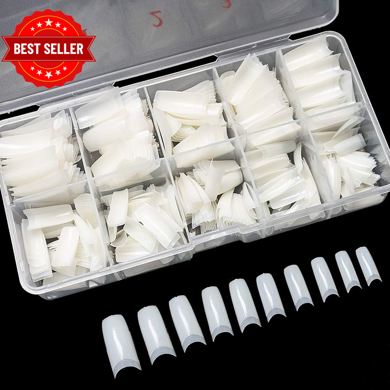 500PCS Natural False Nails Tips Lady French Style Acrylic Artificial Tip Manicur