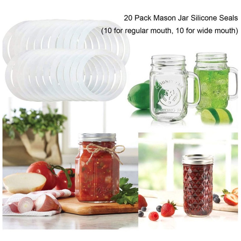 10Pcs Silicone Airtight Sealing Rings Gaskets for Mason Jar 