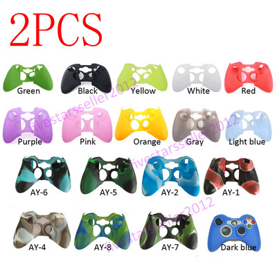 2X Rubber Skin Silicone Gel Protective Cover For Microsoft Xbox 360 Controller
