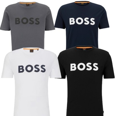 Мужская футболка Hugo Boss с коротким рукавом, повседневная рубашка с круглым вырезом и логотипом Boss