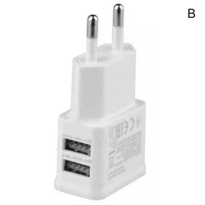 White/Black 5V 2A US/EU Plug USB Wall Charger Power F3X2 Portable Travel Z1B0