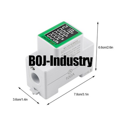 100A AC50V-300V Digital LCD Rail Voltmeter Ammeter Power Energy Power Kwh Meter
