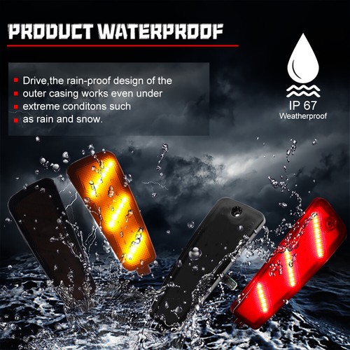 4PCS Smoked LED Front & Rear Bumper Side Marker Lights For 2006-11 Chevrolet HHR